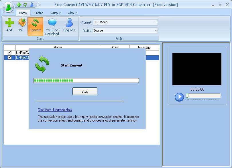 Free Convert AVI WMV MOV FLV to 3GP MP4 Converter download