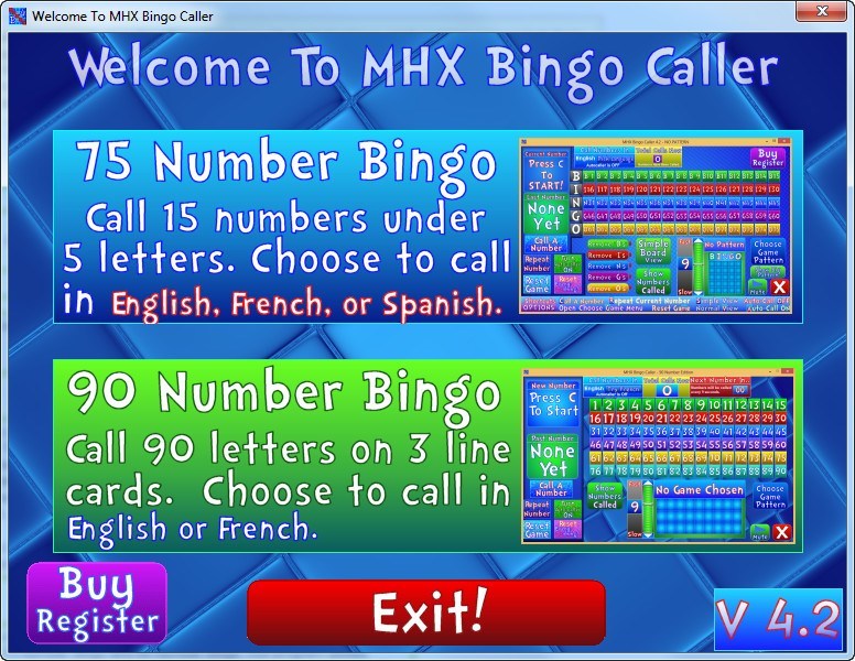 simple bingo caller programs