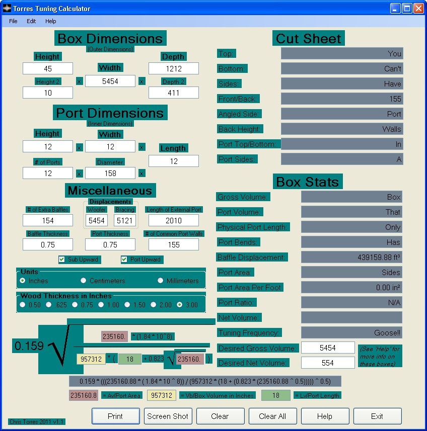 Torres Box Tuning Calculator download