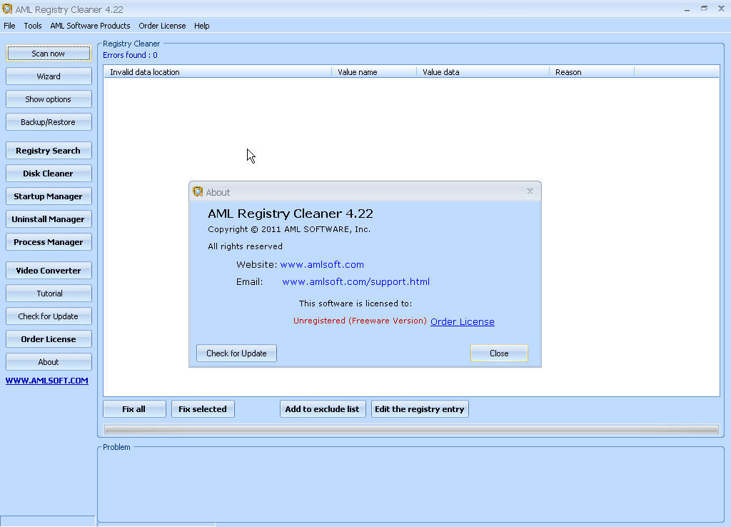 AML Free Registry Cleaner download